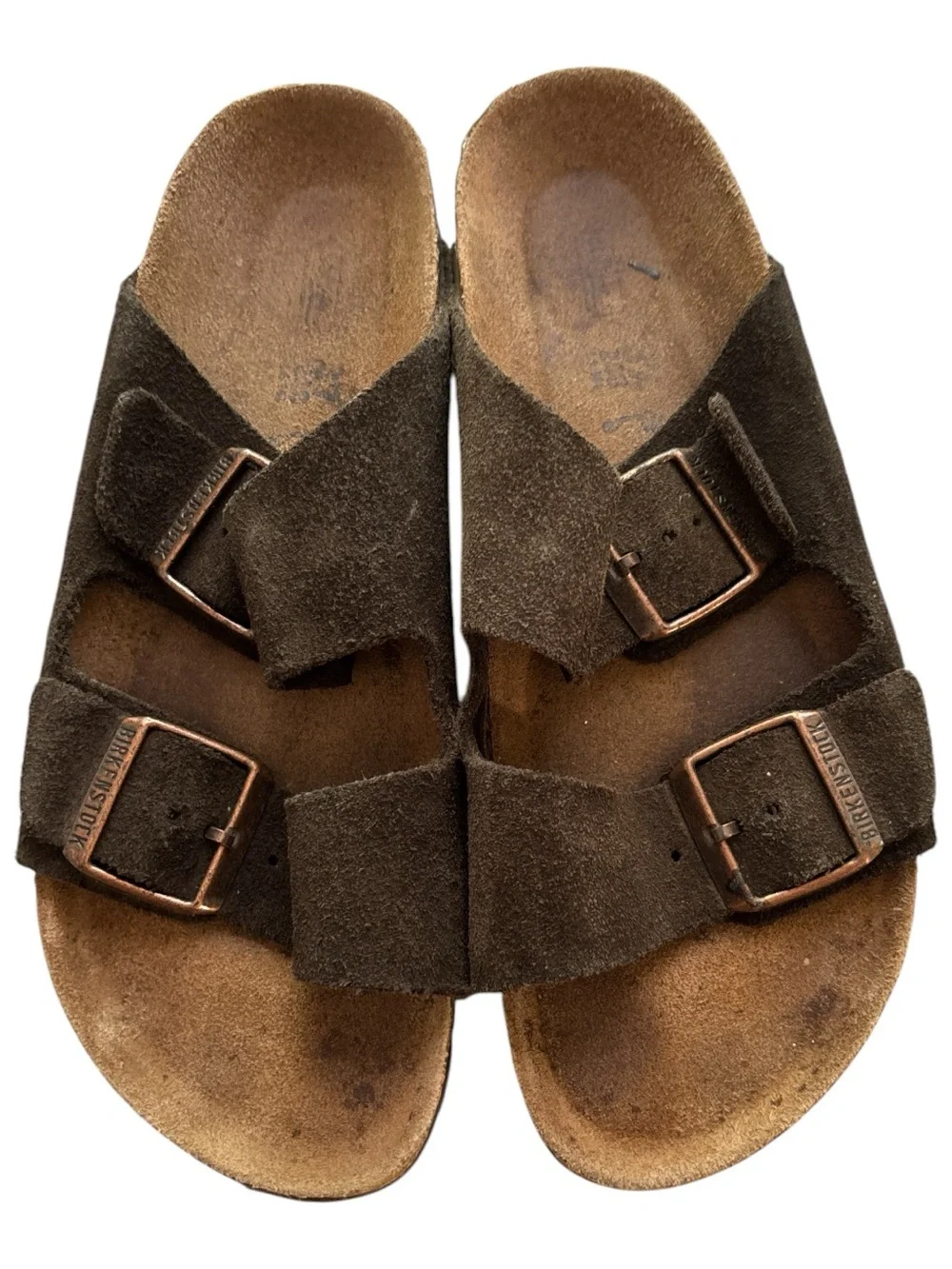 Birkenstock Arizona Suede Double Strap Sandals in Brown